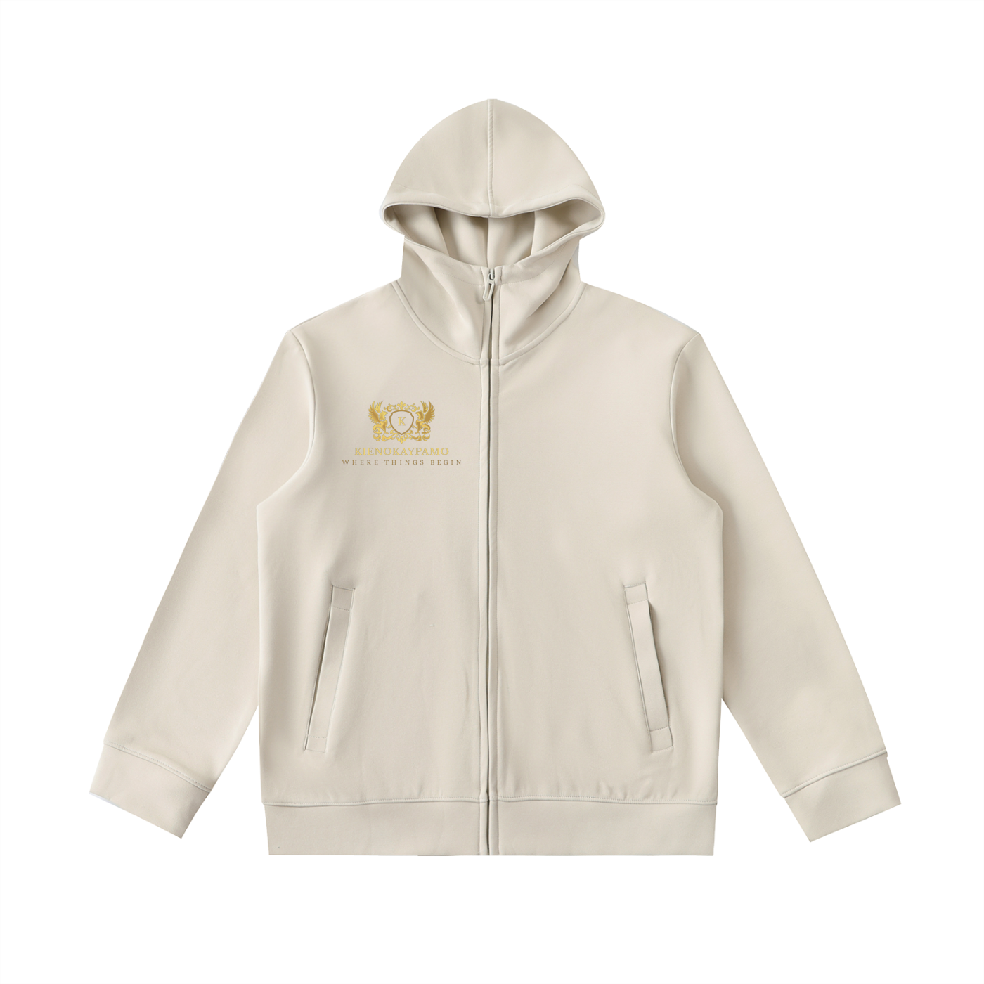 Essential Heavyweight High Neck  Zip-Up Hoodie
