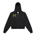 Fleeced Zip-Up Cropped Hoodie