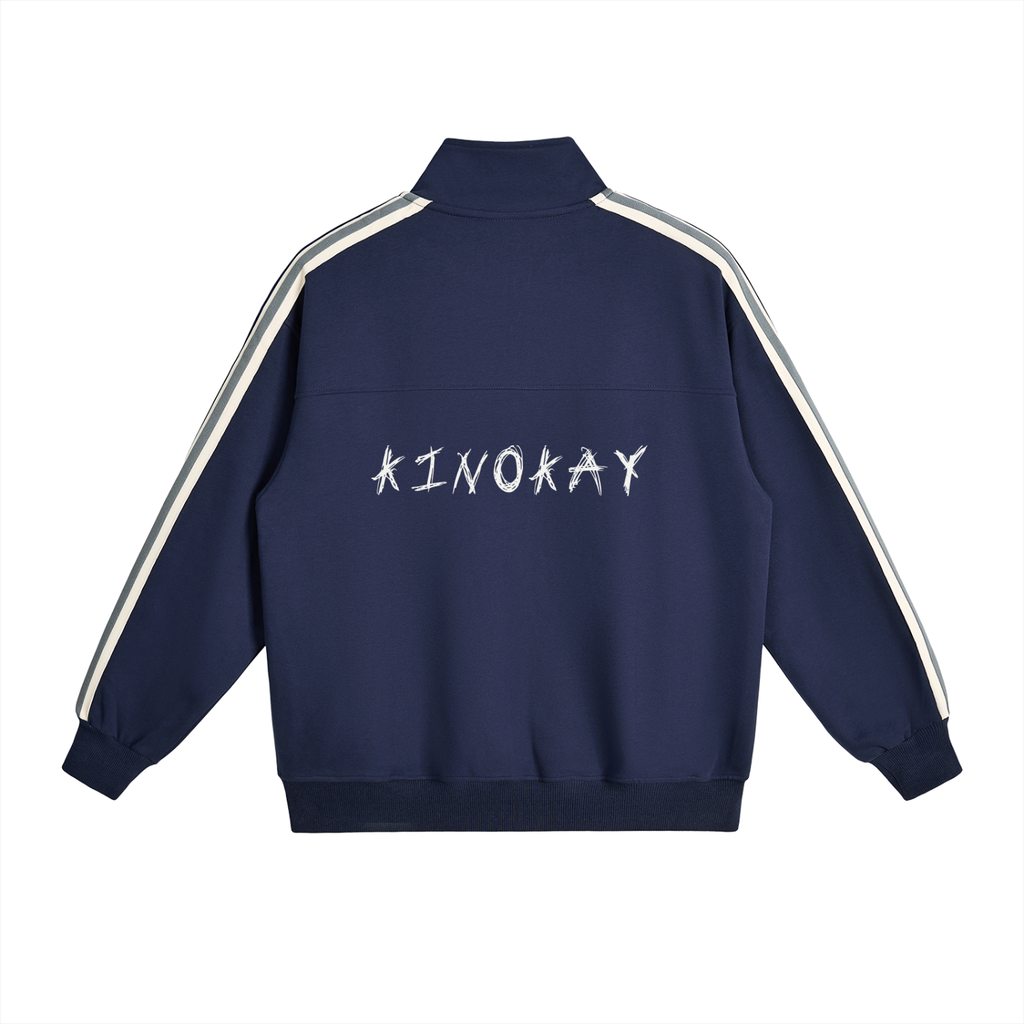 Contrast Side-Stripe Stand Collar  Jacket