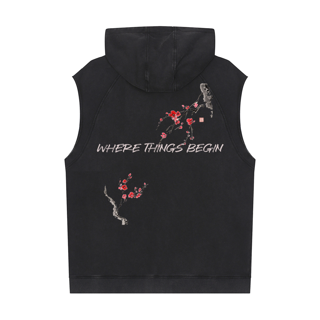 Snow Washed Sleeveless Hoodie