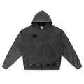 Snow Wash Oversized Zip-Up Hoodie
