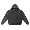 Snow Wash Oversized Zip-Up Hoodie