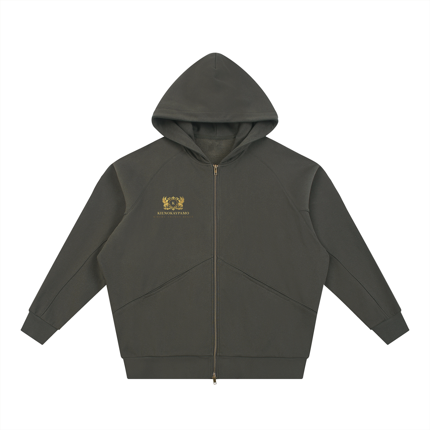 Dolman Sleeve Zip-Through Fleece  Hoodie