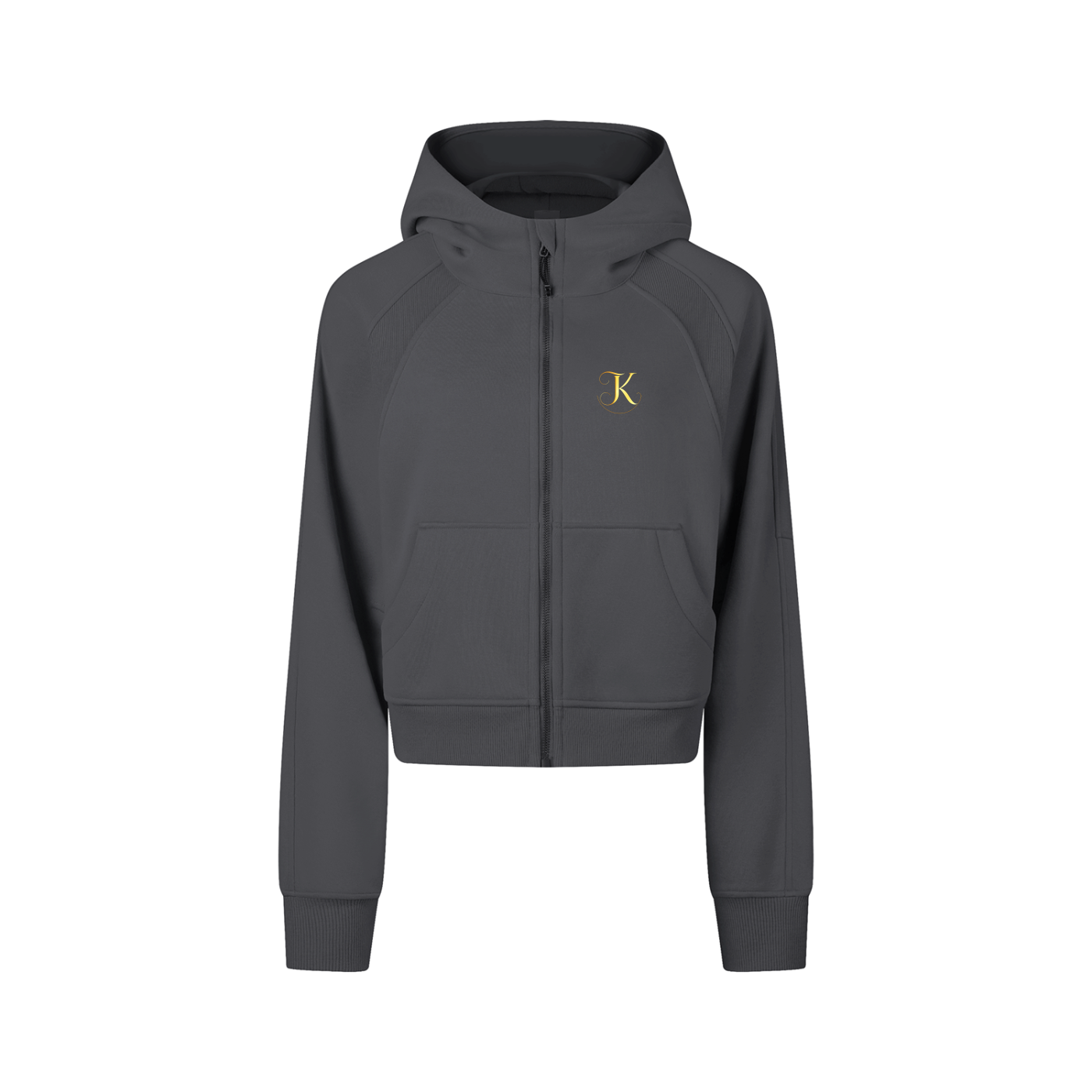Cropped Zip-Through Hoodie