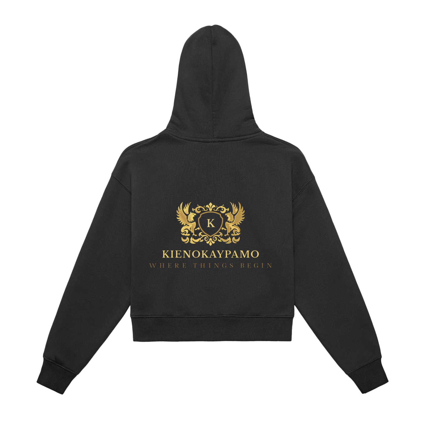 Fleeced Zip-Up Cropped Hoodie