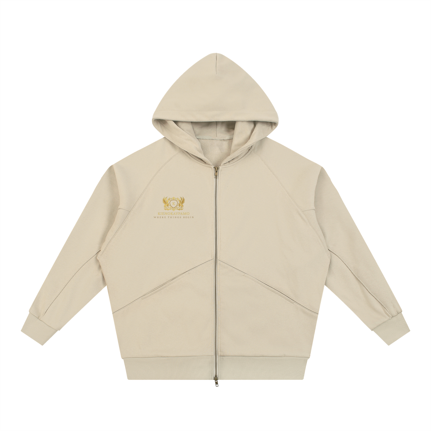 Dolman Sleeve Zip-Through Fleece  Hoodie