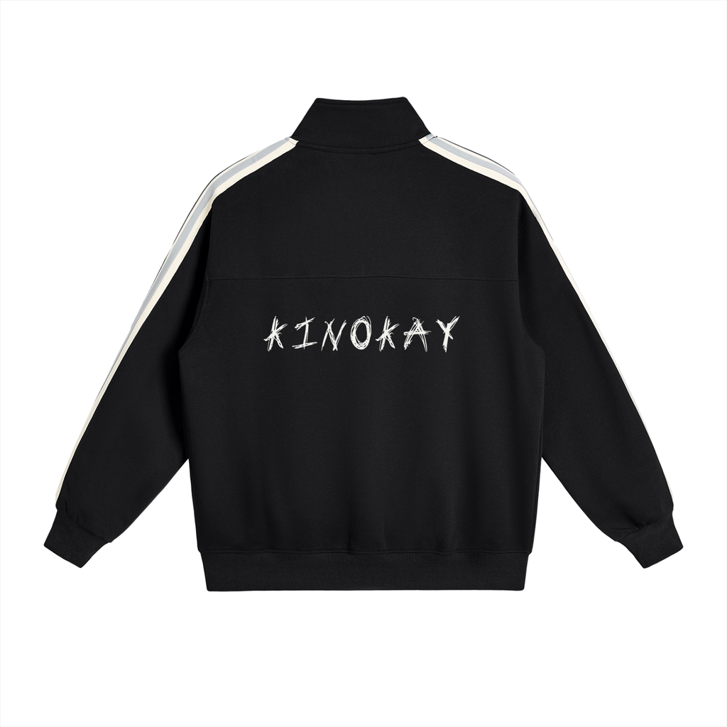 Contrast Side-Stripe Stand Collar  Jacket