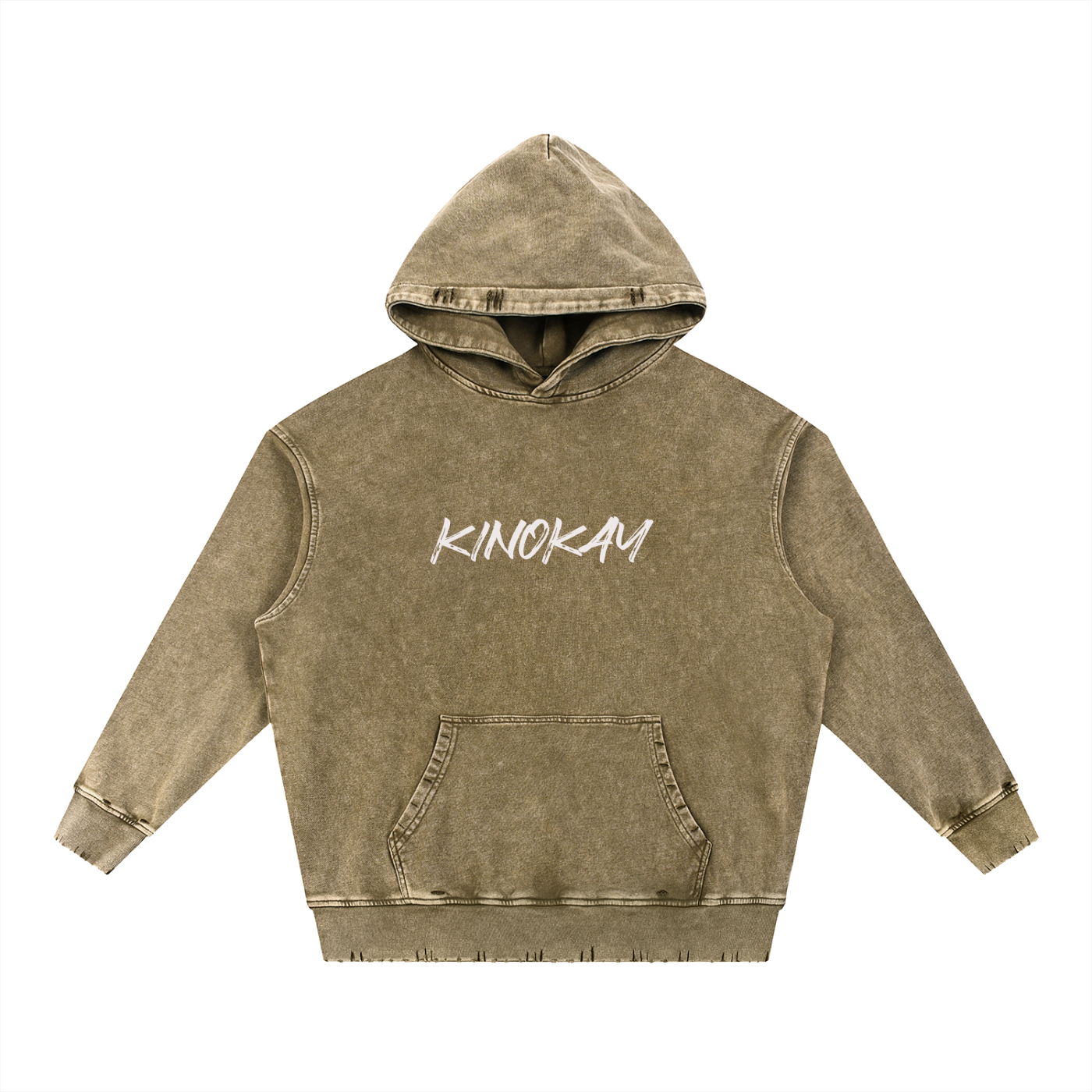Snow Wash Hand-Frayed Heavyweight  Hoodie