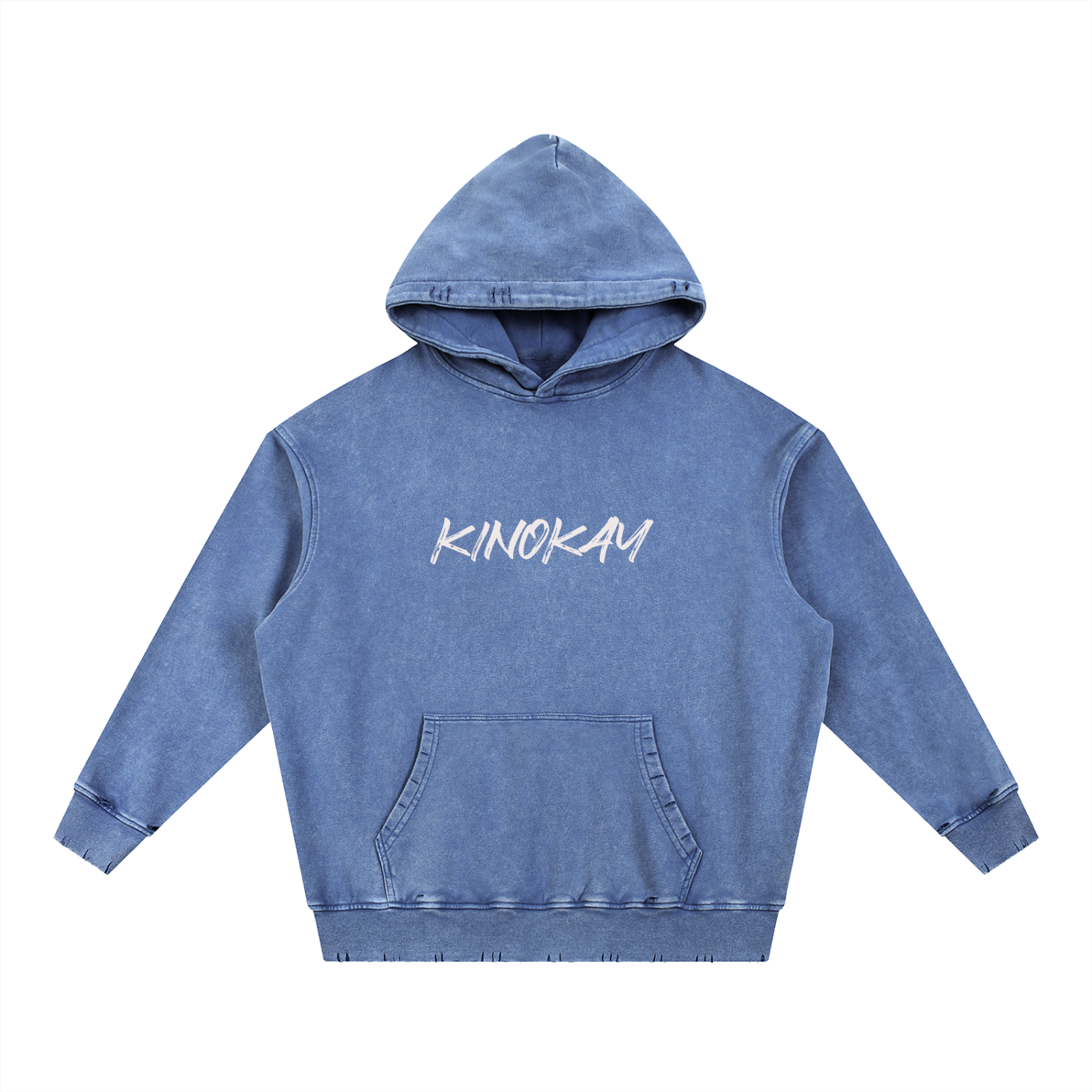 Snow Wash Hand-Frayed Heavyweight  Hoodie
