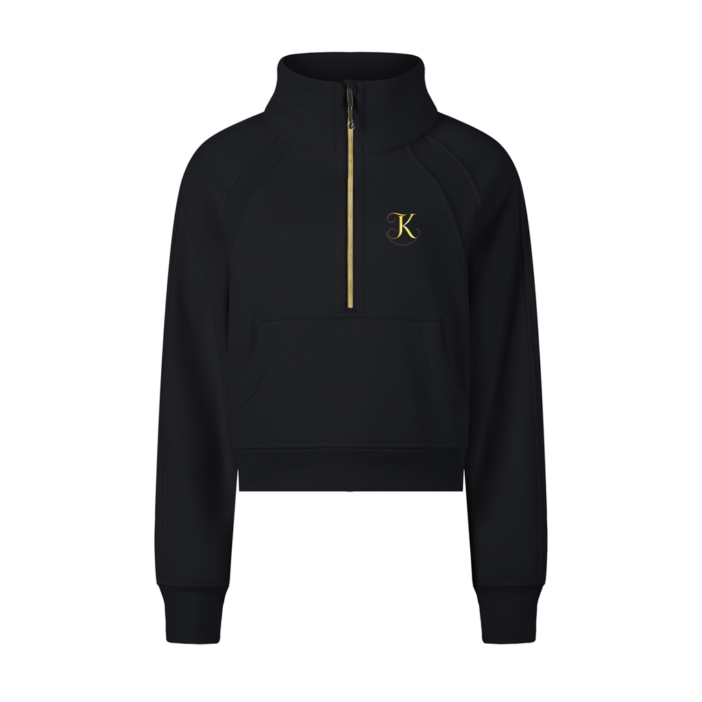 Cropped Half-Zip Sweatshirt